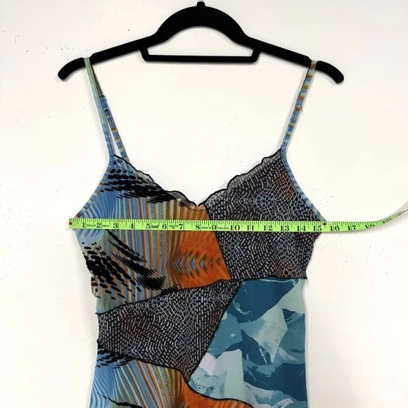 Forever 21 Patchwork Pattern Mini Party Dress, Sz Medium, Lightweight Colorful - Picture 8 of 12